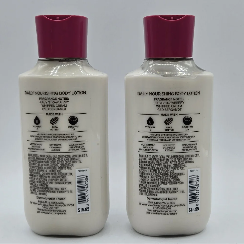 Bath and Body Works Strawberry Snowflake Body Lotion Bundle Set